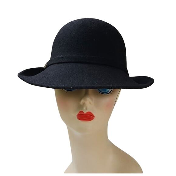 Vintage Lancaster Wool Hat Black Feather Sloping Brim Equestrian Chic main image 6